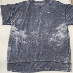 Free People Cozy Cool Girl Lounge T-Shirt "Peace Out" Dark Sapphire Size Medium